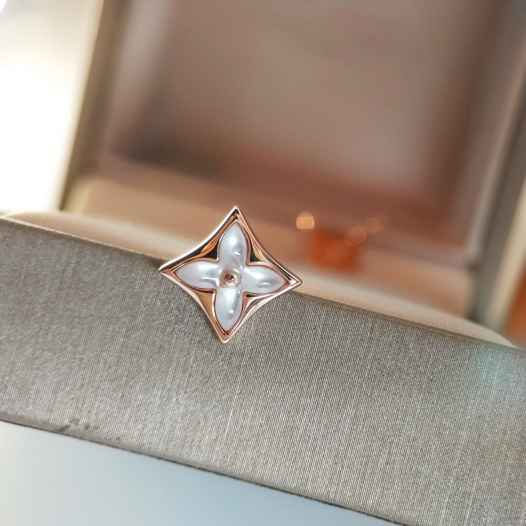 [Vera Jewelry]STAR MOP PINK GOLD EARRINGS