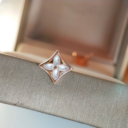 [Vera Jewelry]STAR MOP PINK GOLD EARRINGS