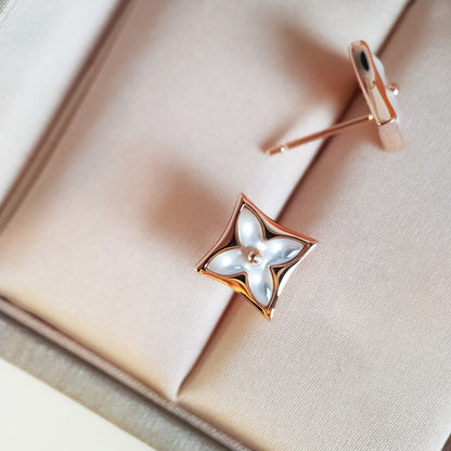 [Vera Jewelry]STAR MOP PINK GOLD EARRINGS