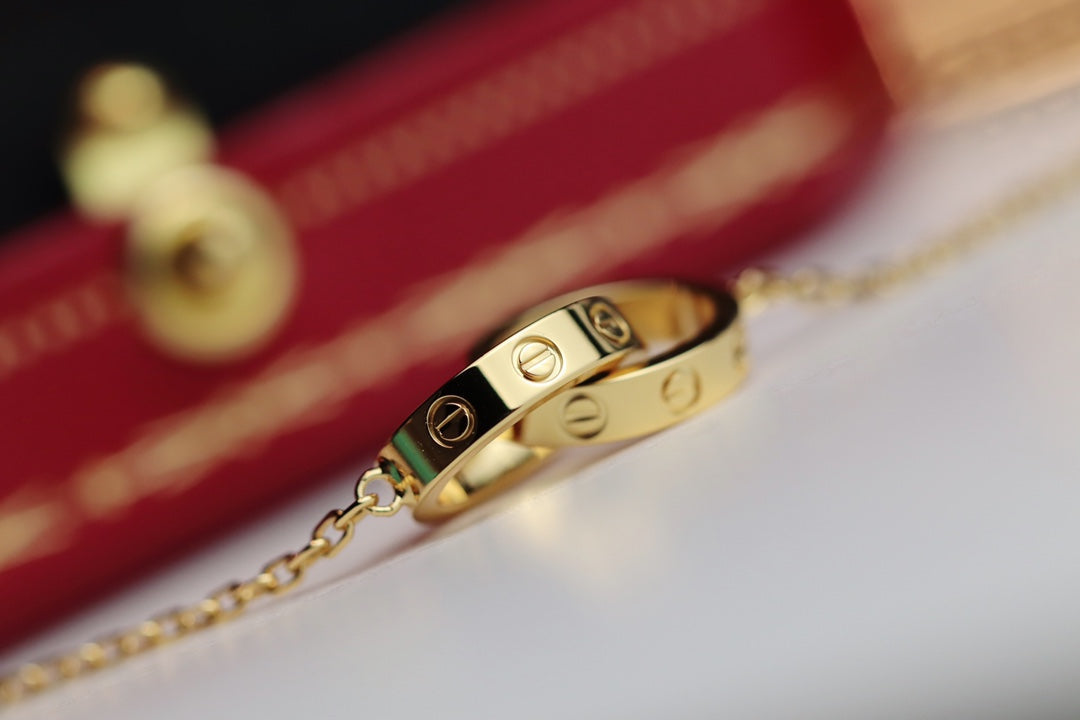 [Vera Jewelry]LOVE NECKLACE DOUBLE RING GOLD