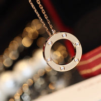 [Vera Jewelry]LOVE NECKLACE 16MM 6 DIAMONDS PINK GOLD