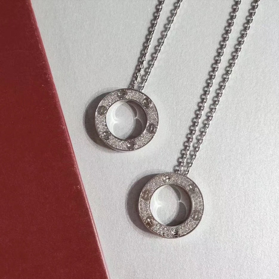 [Vera  Jewelry]LOVE NECKLACE ADJUSTABLE SILVER