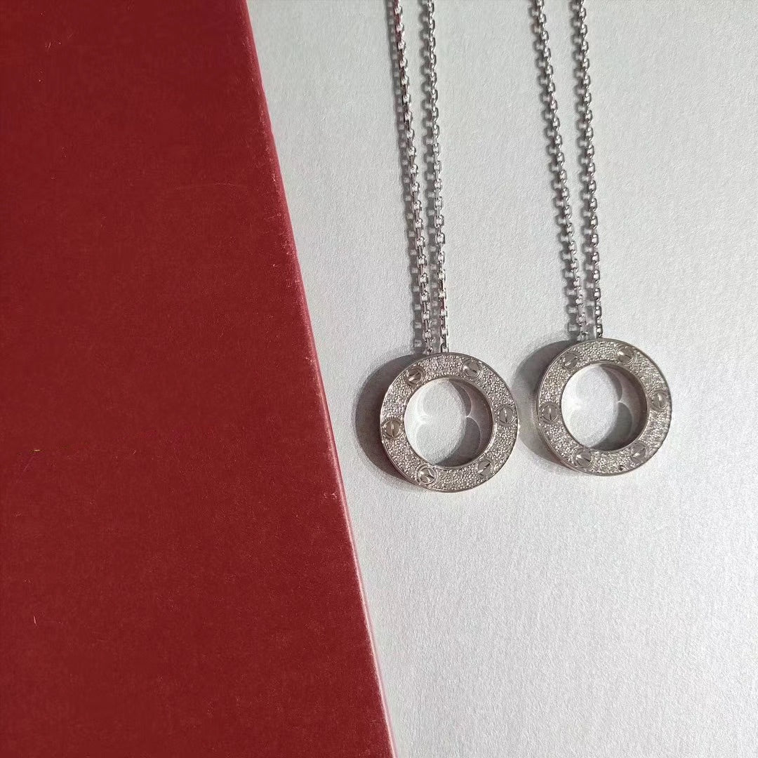 [Vera  Jewelry]LOVE NECKLACE ADJUSTABLE SILVER