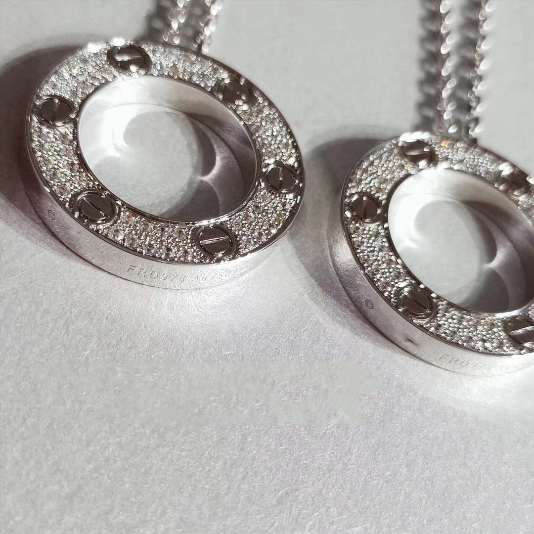 [Vera  Jewelry]LOVE NECKLACE ADJUSTABLE SILVER
