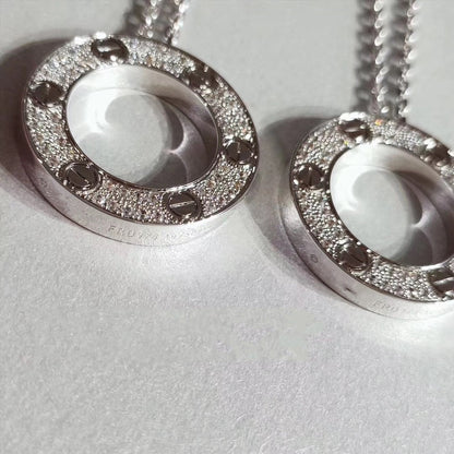 [Vera  Jewelry]LOVE NECKLACE ADJUSTABLE SILVER