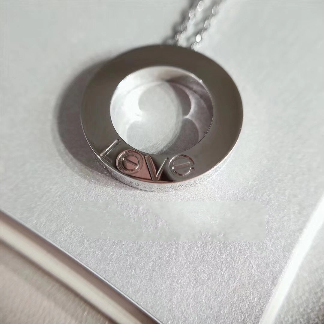[Vera  Jewelry]LOVE NECKLACE ADJUSTABLE SILVER