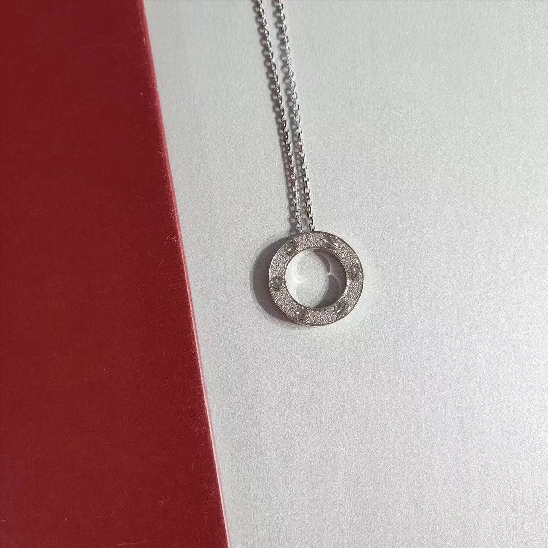 [Vera  Jewelry]LOVE NECKLACE ADJUSTABLE SILVER