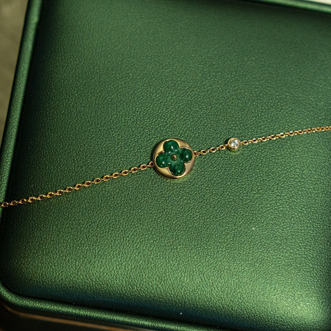 [Vera Jewelry]サン マラカイト 1ダイヤモンド ピンクゴールド ブレスレット
