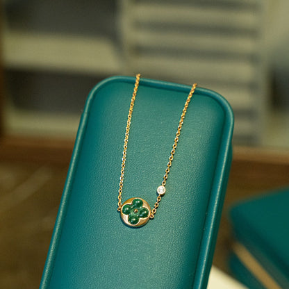 [Vera Jewelry]サン マラカイト 1ダイヤモンド ピンクゴールド ブレスレット