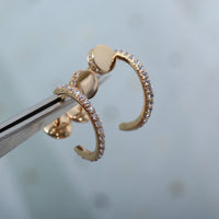 [Vera Jewelry]JUSTE EARRINGS 12.75MM PINK GOLD DIAMOND