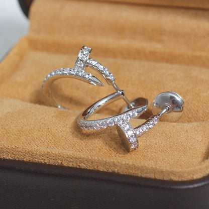 [Vera  Jewelry]JUSTE EARRINGS 12.75MM SILVER DIAMOND