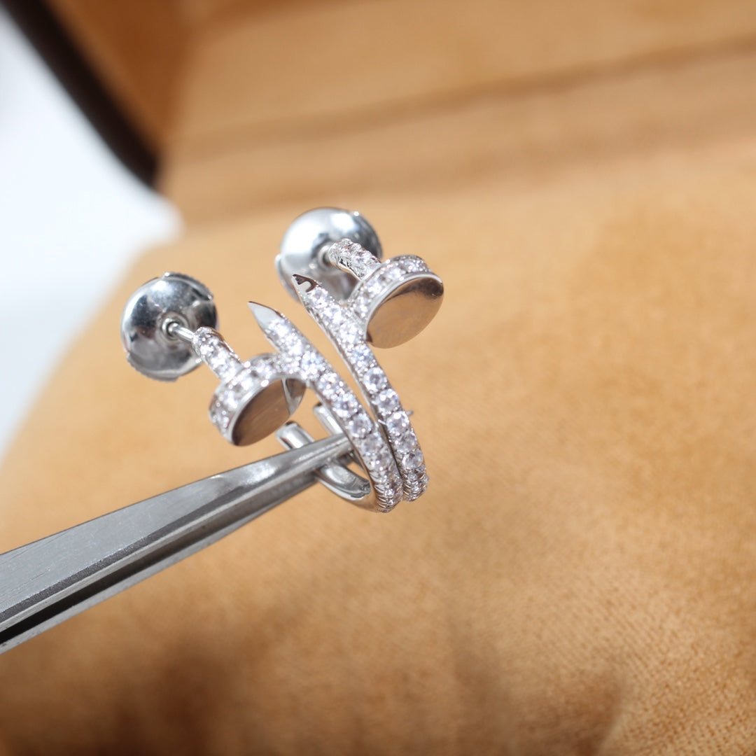 [Vera  Jewelry]JUSTE EARRINGS 12.75MM SILVER DIAMOND