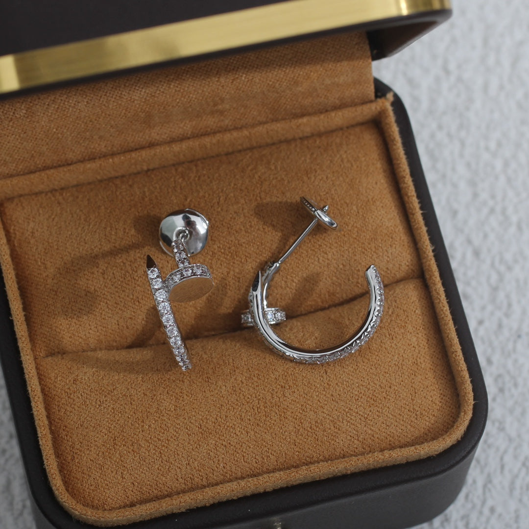[Vera  Jewelry]JUSTE EARRINGS 12.75MM SILVER DIAMOND