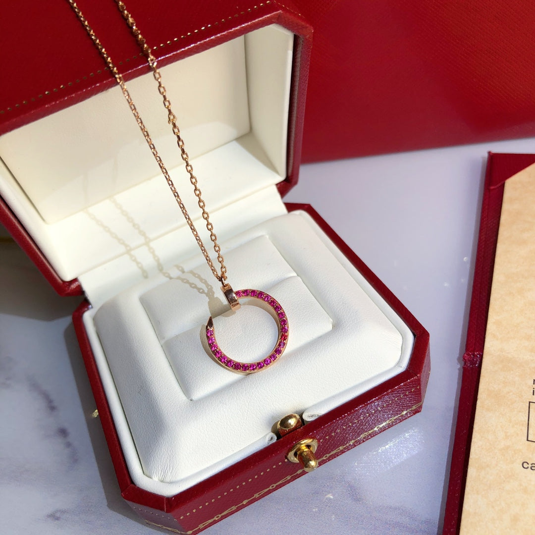 [Vera Jewelry]JUSTE NECKLACE GOLD RED DIAMONDS