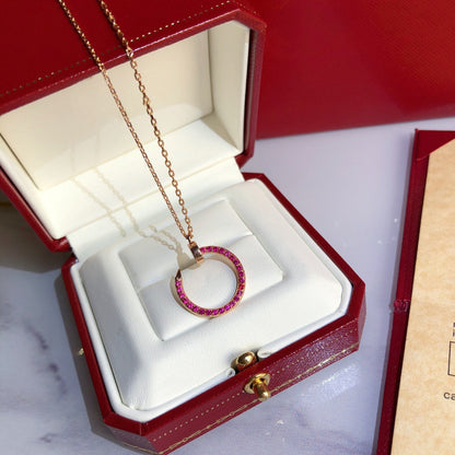 [Vera Jewelry]JUSTE NECKLACE GOLD RED DIAMONDS