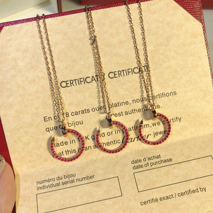 [Vera Jewelry]JUSTE NECKLACE GOLD RED DIAMONDS