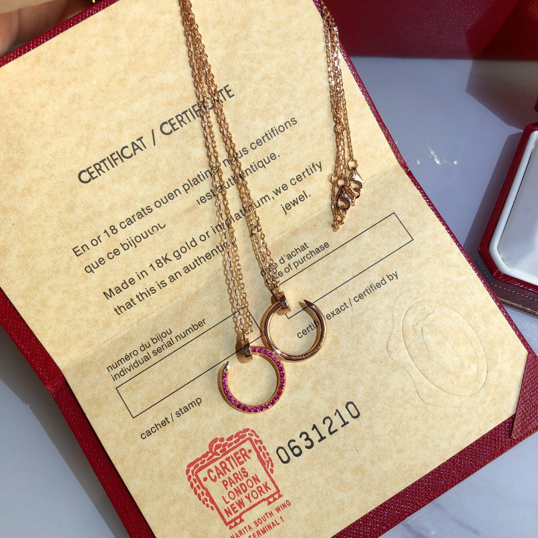 [Vera Jewelry]JUSTE NECKLACE GOLD RED DIAMONDS