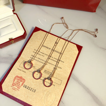 [Vera Jewelry]JUSTE NECKLACE GOLD RED DIAMONDS