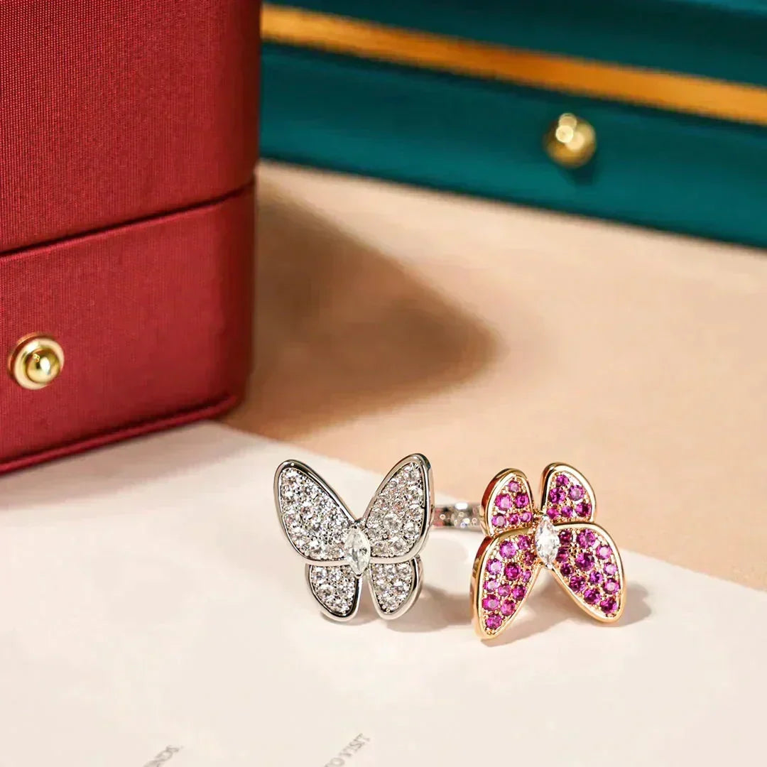[Vera  Jewelry]TWIN BUTTERFLY DIAMOND RING