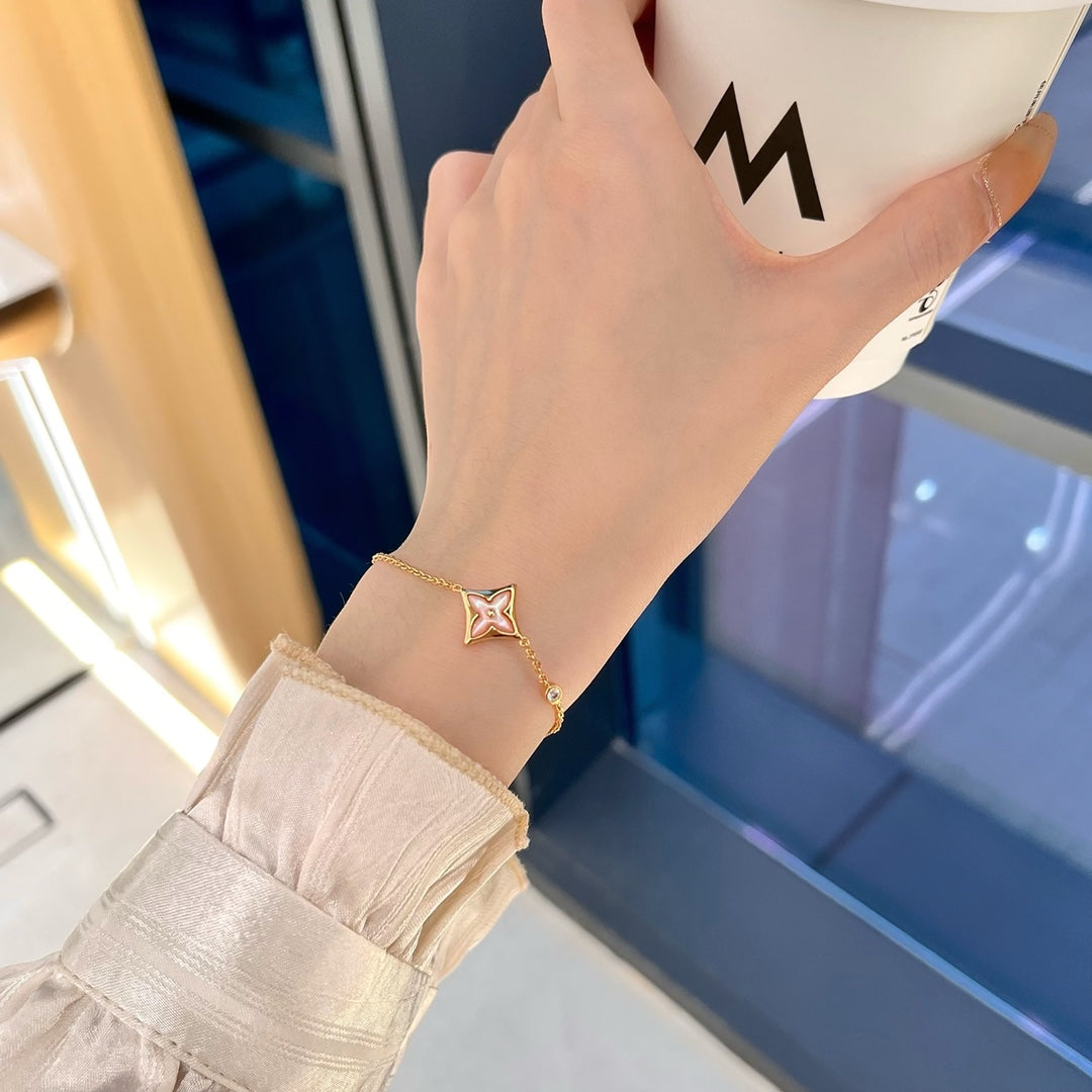 [Vera Jewelry]STAR 1 DIAMOND PINK GOLD BRACELET