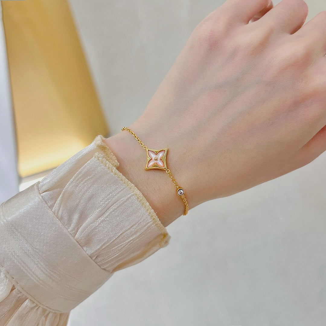 [Vera Jewelry]STAR 1 DIAMOND PINK GOLD BRACELET