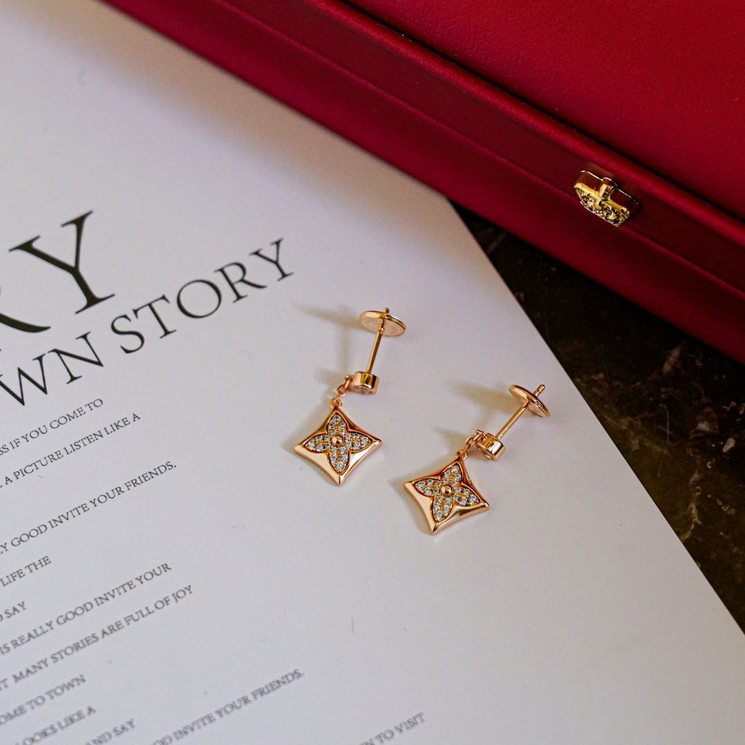 [Vera  Jewelry]STAR DIAMONDS EARRINGS GOLD
