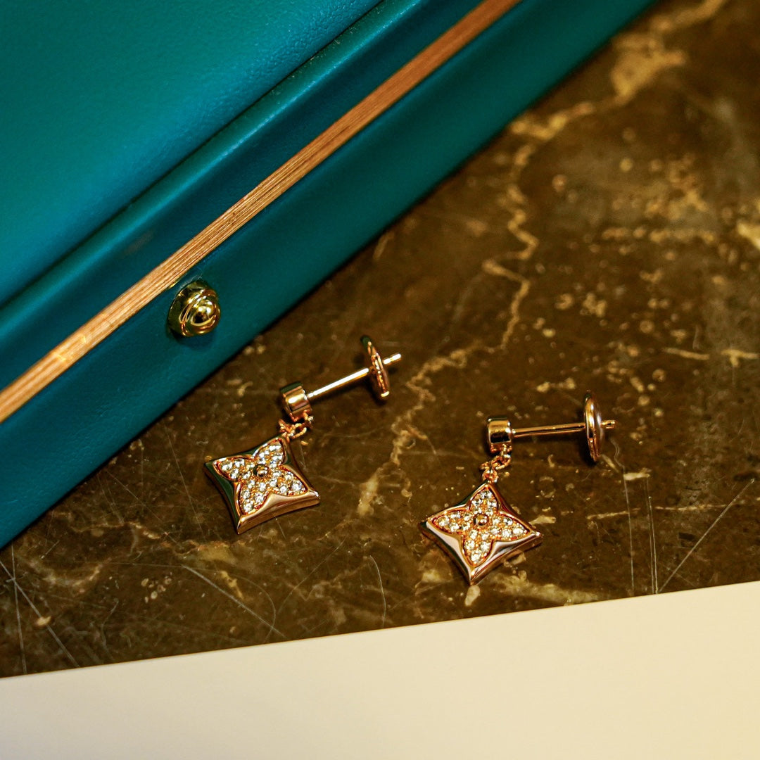 [Vera  Jewelry]STAR DIAMONDS EARRINGS GOLD