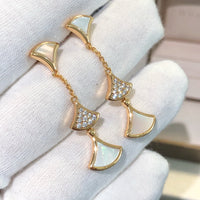 [Vera Jewelry]DREAM EARRINGS 3 MOTIFS DIAMOND MOP PINK GOLD