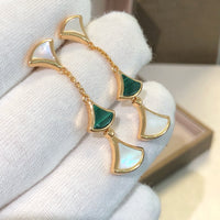 [Vera Jewelry]DREAM EARRINGS 3 MOTIFS MALACHITE MOP PINK GOLD