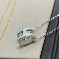 [Vera Jewelry]POP H LIGHT BLUE NECKLACE