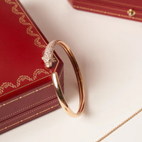 [Vera Jewelry]PANTHERE ROSE GOLD DIAMOND OPEN BRACELET