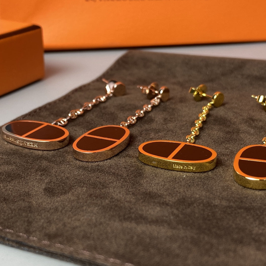 [Vera Jewelry]CHAINE VERSO BLACK CERAMIC EARRINGS