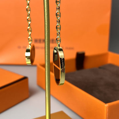 [Vera  Jewelry]CHAINE VERSO BLACK CERAMIC EARRINGS
