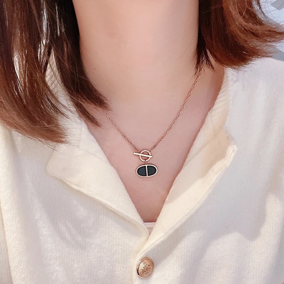 [Vera Jewelry]CHAINE VERSO BLACK CERAMIC NECKLACE