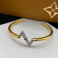 [Vera Jewelry]VOLTE UPSITE DOWN DIAMOND GOLD OPEN BRACELET