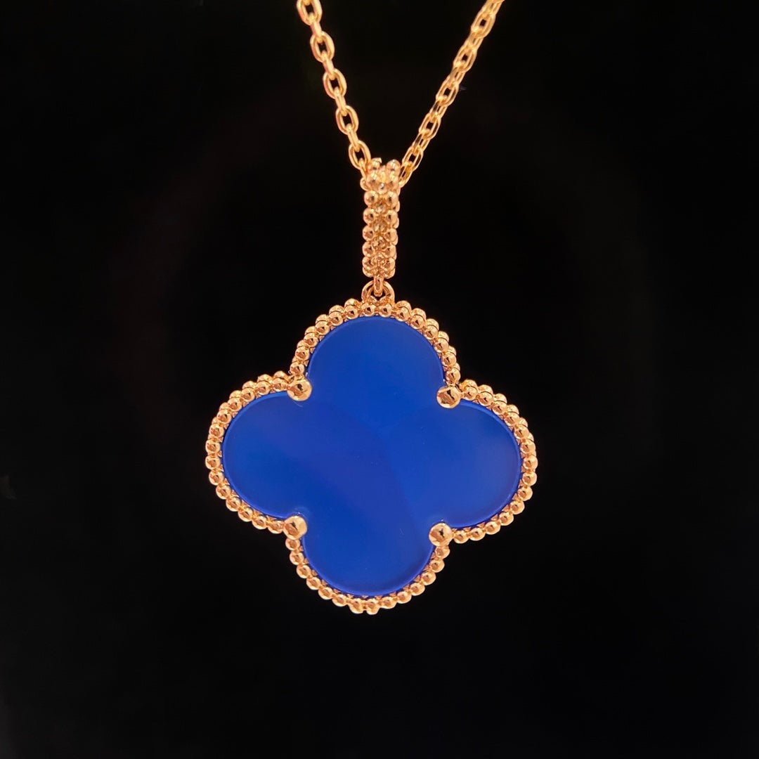 [Vera  Jewelry]CLOVER 25MM NECKLACE TURQUOISE ROSE GOLD