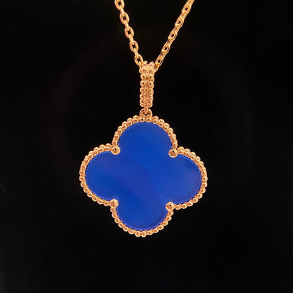 [Vera  Jewelry]CLOVER 25MM NECKLACE TURQUOISE ROSE GOLD