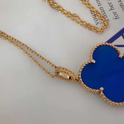 [Vera  Jewelry]CLOVER 25MM NECKLACE TURQUOISE ROSE GOLD