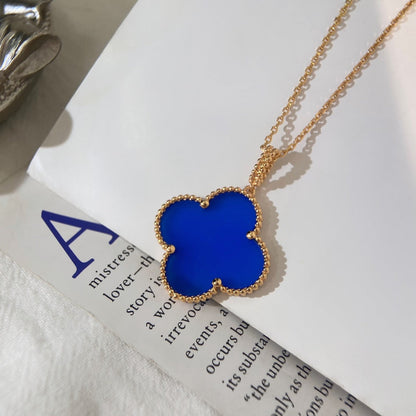 [Vera  Jewelry]CLOVER 25MM NECKLACE TURQUOISE ROSE GOLD