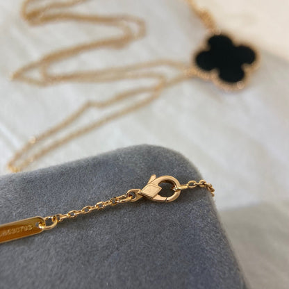 [Vera Jewelry]CLOVER 25MM NECKLACE GOLD ONYX