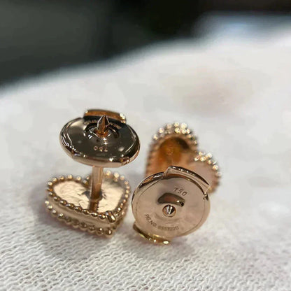 [Vera Jewelry]HEART CARNELIAN STUD EARRINGS