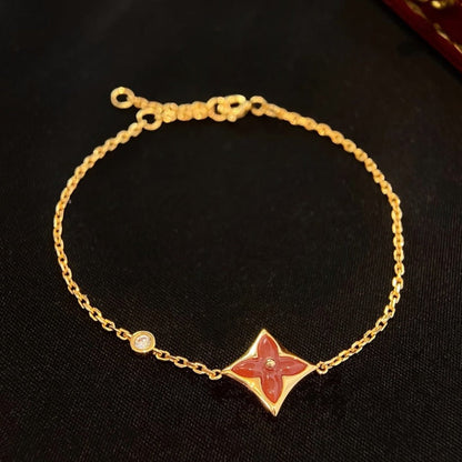 [Vera  Jewelry]COLOR STAR CARNELIAN PINK GOLD DIAMOND BRACELET