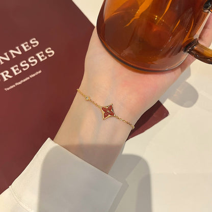 [Vera Jewelry]COLOR STAR CARNELIAN PINK GOLD DIAMOND BRACELET
