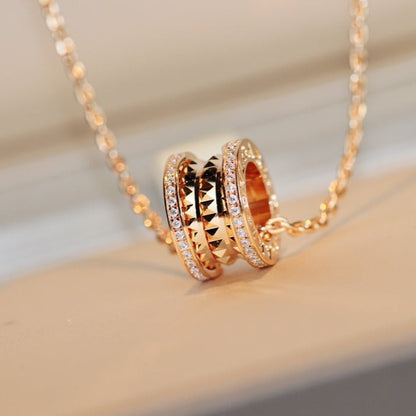 [Vera]ZERO 1 ROCK PEDANT PINK GOLD NECKLACE