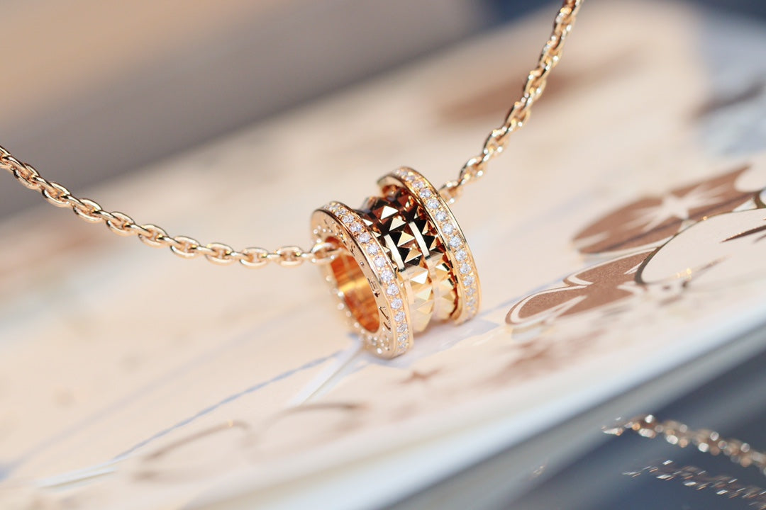 [Vera]ZERO 1 ROCK PEDANT PINK GOLD NECKLACE