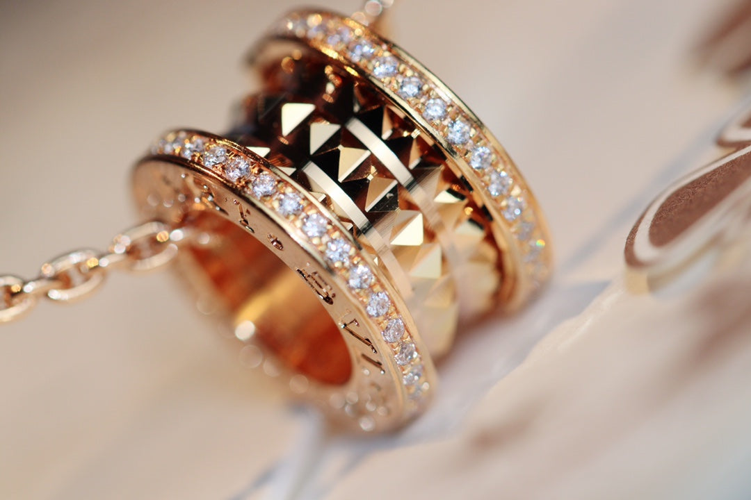 [Vera]ZERO 1 ROCK PEDANT PINK GOLD NECKLACE