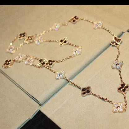 [Vera  Jewelry]CLOVER 20 MOTIFS LASER DIAMOND NECKLACE