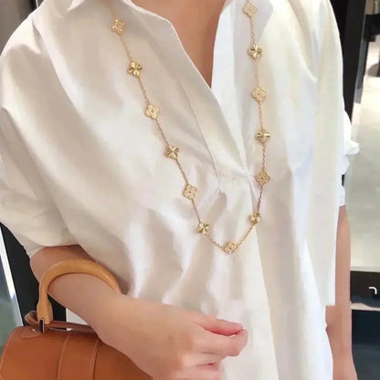 [Vera  Jewelry]CLOVER 20 MOTIFS LASER DIAMOND NECKLACE