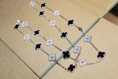 [Vera  Jewelry]CLOVER 20 MOTIFS ONYX DIAMOND SILVER