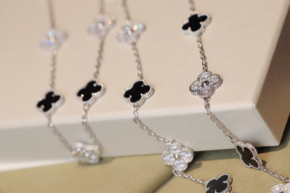 [Vera  Jewelry]CLOVER 20 MOTIFS ONYX DIAMOND SILVER
